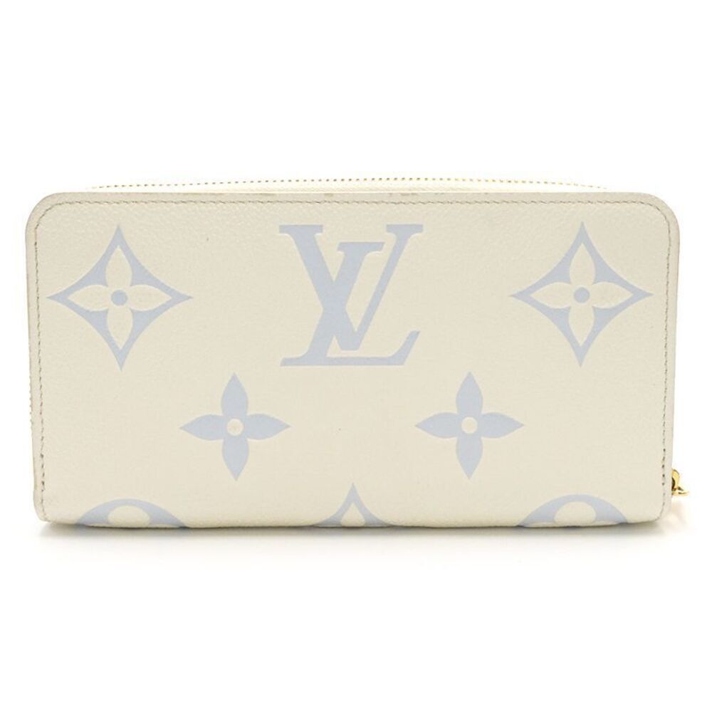 Louis Vuitton Latte Candy Empreinte Blue Zip Wallet White Long Zippy